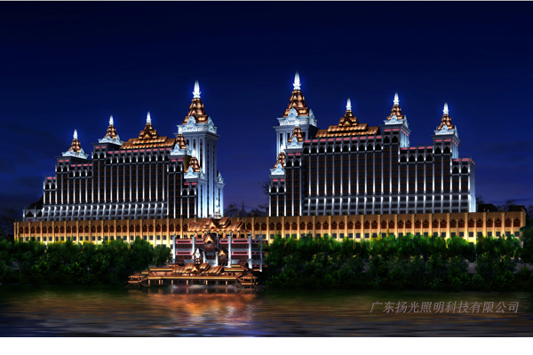 云南湄公河人家酒店夜景照明设计